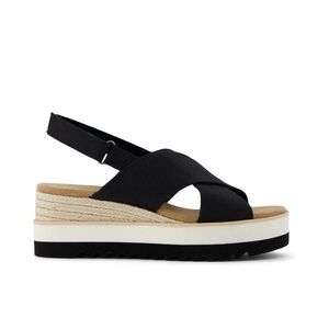 Toms Diana crossover Black Platform Sandals